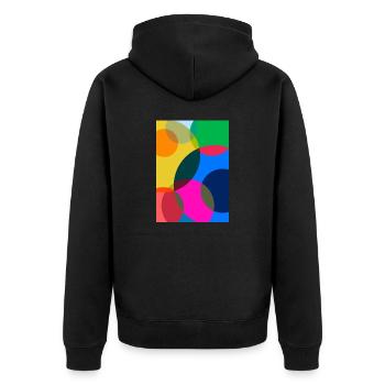 Abstrakte Malerei - Unisex Premium Bio Zip Hoodie - Schwarz - Hinten - Nico (187cm)