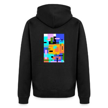 Abstrakte Malerei - Unisex Premium Bio Zip Hoodie - Schwarz - Hinten - Nico (187cm)