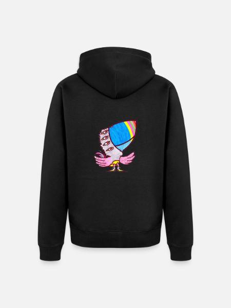 Finger Papagei - Unisex Premium Bio Zip Hoodie - Schwarz