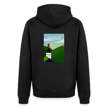 Bordeaux, France - Unisex Premium Organic Zip Hoodie - black - Back - Nico (187cm)