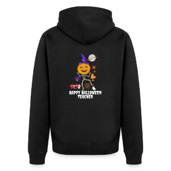 happy hallowwen teacher _ halloween professeur - Veste à capuche bio Premium Unisexe - noir - Dos - Nico (187cm)
