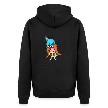 Clown - Unisex Premium Bio Zip Hoodie - Schwarz - Hinten - Nico (187cm)