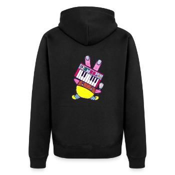Keyboard Koch - Unisex Premium Bio Zip Hoodie - Schwarz - Hinten - Nico (187cm)