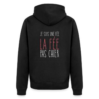 Je Suis Une Fée La Fée Pas Chier - Veste à capuche bio Premium Unisexe - noir - Dos - Nico (187cm)
