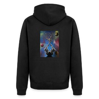 Surrealist painting. Surreal paint - Unisex Premium Organic Zip Hoodie - black - Back - Nico (187cm)