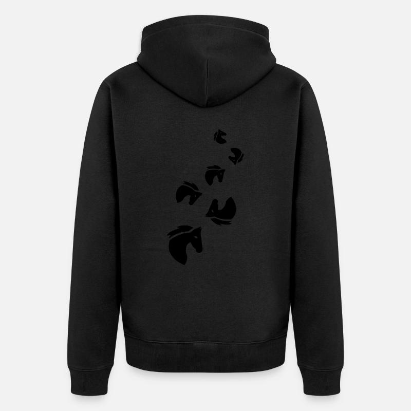Symbole du cheval - Veste à capuche bio Premium Unisexe - noir