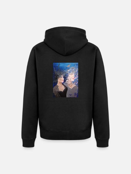 Feminine energy - Unisex Premium Organic Zip Hoodie - black