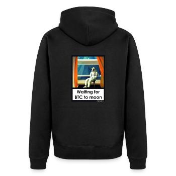 Waiting for Bitcoin to moon... - Unisex Premium Organic Zip Hoodie - black - Back - Nico (187cm)