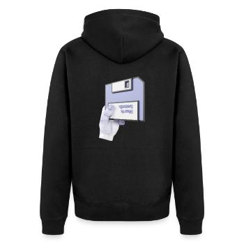 work bench 3D - Unisex Premium Bio Zip Hoodie - Schwarz - Hinten - Nico (187cm)