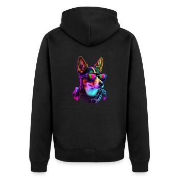 Basenji Dogs Basenjis - Unisex Premium Organic Zip Hoodie - black - Back - Nico (187cm)
