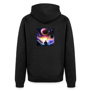 1b - Veste à capuche bio Premium Unisexe - noir - Dos - Nico (187cm)