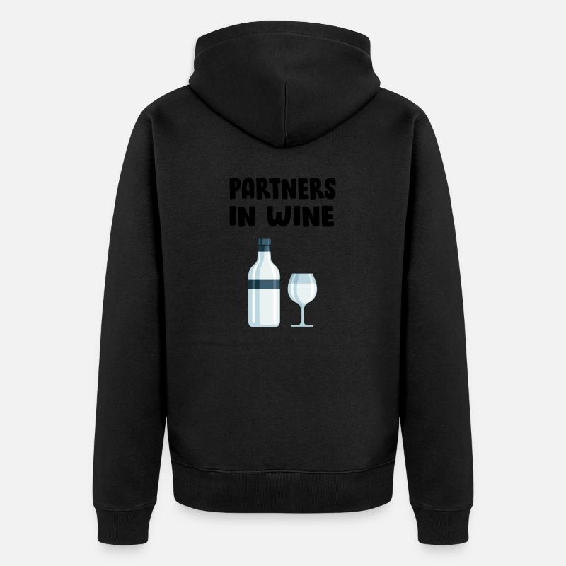 Bière Vin Whisky Schnaps Alcool - Veste à capuche bio Premium Unisexe - noir