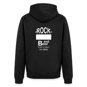 Bier Wein Whiskey Schnaps Alkohol - Unisex Premium Bio Zip Hoodie - Schwarz - Hinten - Nico (187cm)