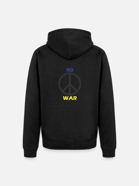 No WAR! - Unisex Premium Organic Zip Hoodie - black