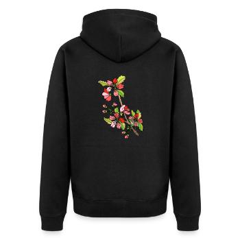 Flowers - Unisex Premium Organic Zip Hoodie - black - Back - Nico (187cm)