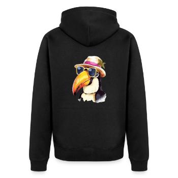 Jean le toucan - Veste à capuche bio Premium Unisexe - noir - Dos - Nico (187cm)