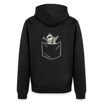 Short-headed glider Sugar Glider - Unisex Premium Organic Zip Hoodie - black - Back - Nico (187cm)