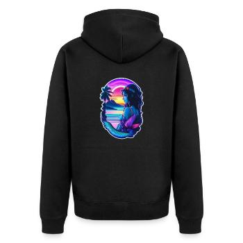 surf - manga - hawaii - Veste à capuche bio Premium Unisexe - noir - Dos - Nico (187cm)