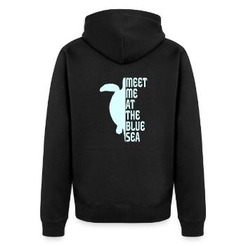 Turtle, Schildkröte - Unisex Premium Bio Zip Hoodie - Schwarz - Hinten - Nico (187cm)
