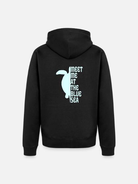 Turtle, Schildkröte - Unisex Premium Bio Zip Hoodie - Schwarz