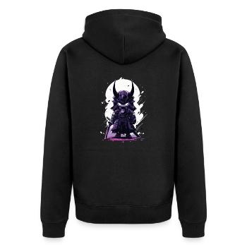 Epic Samurai - Japanese Warrior T-Shirt - Unisex Premium Organic Zip Hoodie - black - Back - Nico (187cm)