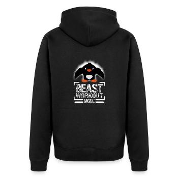 Penguin Biceps Beast Workout Fashion Bodybuilder - Unisex Premium Organic Zip Hoodie - black - Back - Nico (187cm)