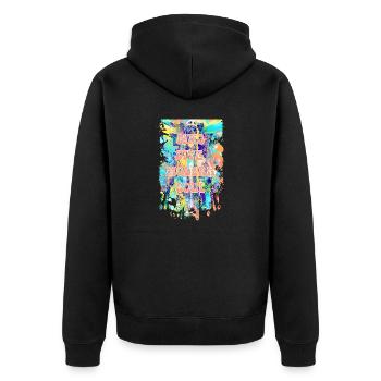 Retro style modern soul - Unisex Premium Organic Zip Hoodie - black - Back - Nico (187cm)