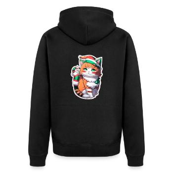 mignon petit chat de noel - Veste à capuche bio Premium Unisexe - noir - Dos - Nico (187cm)