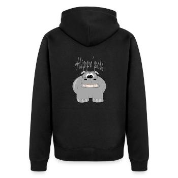 Hippo pote - Veste à capuche bio Premium Unisexe - noir - Dos - Nico (187cm)