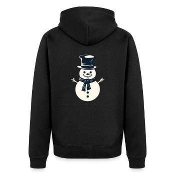 Cheerful Snowman Magic - Unisex Premium Organic Zip Hoodie - black - Back - Nico (187cm)