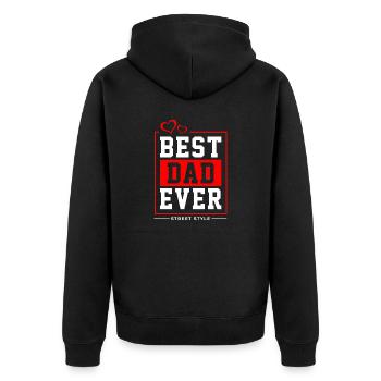 Best Dad Ever - Unisex Premium Bio Zip Hoodie - Schwarz - Hinten - Nico (187cm)