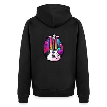 Rock n roll / Guitare / Musique / Instrument - Veste à capuche bio Premium Unisexe - noir - Dos - Nico (187cm)