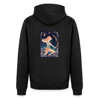 Sternzeichen Schütze - Unisex Premium Bio Zip Hoodie - Schwarz - Hinten - Nico (187cm)