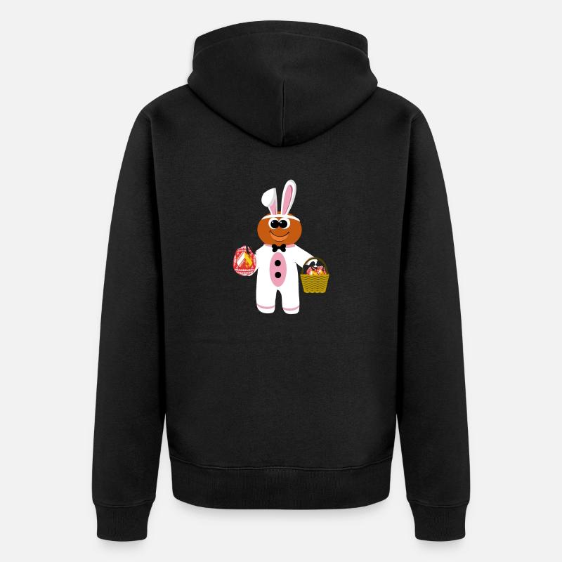 Mannele Mannala Lapin Alsace - Veste à capuche bio Premium Unisexe - noir