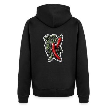 Food / Vegetables / Market / Vitamins / Design - Unisex Premium Organic Zip Hoodie - black - Back - Nico (187cm)