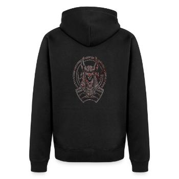 Ägypten-Hieroglyphe Nil-Flagge Pharao-Pyramide Kairo - Unisex Premium Bio Zip Hoodie - Schwarz - Hinten - Nico (187cm)