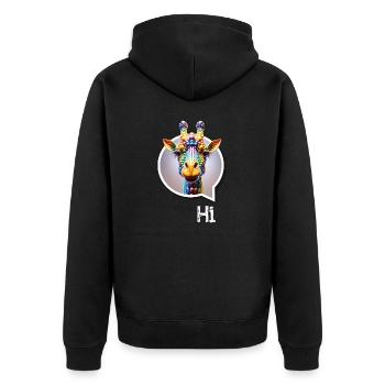 Giraffe diversity CSD rainbow 3D saying balloon - Unisex Premium Organic Zip Hoodie - black - Back - Nico (187cm)