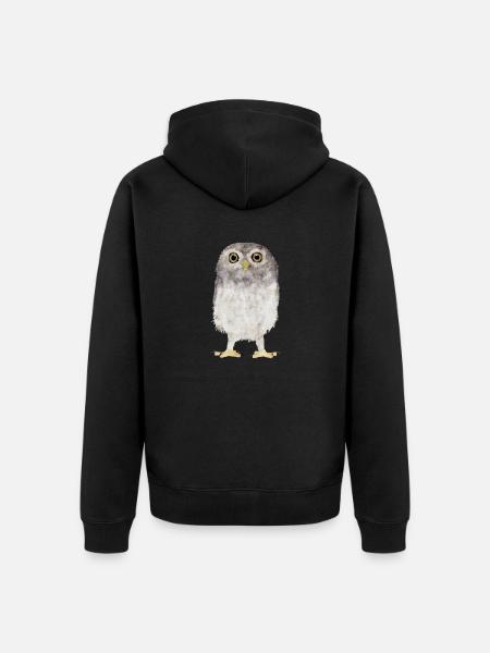 Owl - Unisex Premium Organic Zip Hoodie - black