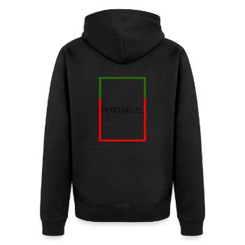Portugal - Statement lettering with flag - Unisex Premium Organic Zip Hoodie - black - Back - Nico (187cm)