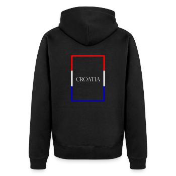 Croatia Croatia, Statement lettering with flag - Unisex Premium Organic Zip Hoodie - black - Back - Nico (187cm)