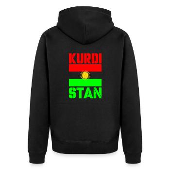 kurdistan fahne - Unisex Premium Bio Zip Hoodie - Schwarz - Hinten - Nico (187cm)