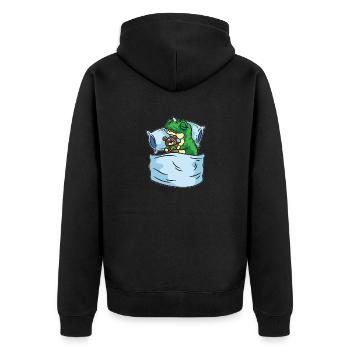 Sleep T-Rex Peluche Animal Chemise de nuit - Veste à capuche bio Premium Unisexe - noir - Dos - Nico (187cm)