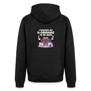 J’ai arrêté mes drames K en coréen ici - Veste à capuche bio Premium Unisexe - noir - Dos - Nico (187cm)
