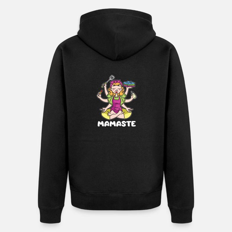 Mamaste Mama Mère Yoga Pose - Veste à capuche bio Premium Unisexe - noir