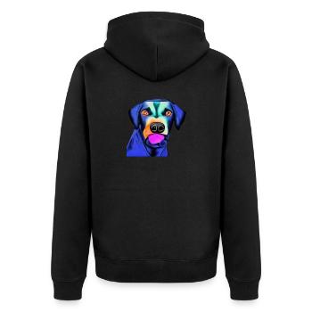 Dog colorful art Dog love Dog owners Dogs - Unisex Premium Organic Zip Hoodie - black - Back - Nico (187cm)