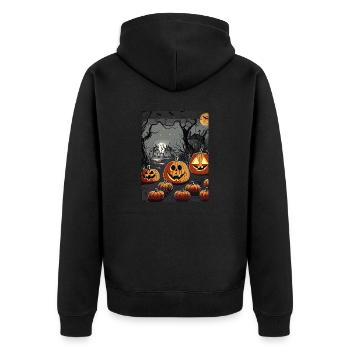 Cimetière effrayant avec des citrouilles d’Halloween - Veste à capuche bio Premium Unisexe - noir - Dos - Nico (187cm)