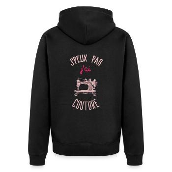 J peux pas j ai couture - Veste à capuche bio Premium Unisexe - noir - Dos - Nico (187cm)