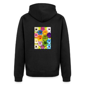 Floral 50 - Veste à capuche bio Premium Unisexe - noir - Dos - Nico (187cm)