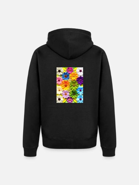 Blumen 50 - Unisex Premium Bio Zip Hoodie - Schwarz
