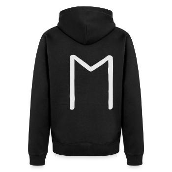 Futhark Runic Alphabet Ehwaz - Unisex Premium Organic Zip Hoodie - black - Back - Nico (187cm)